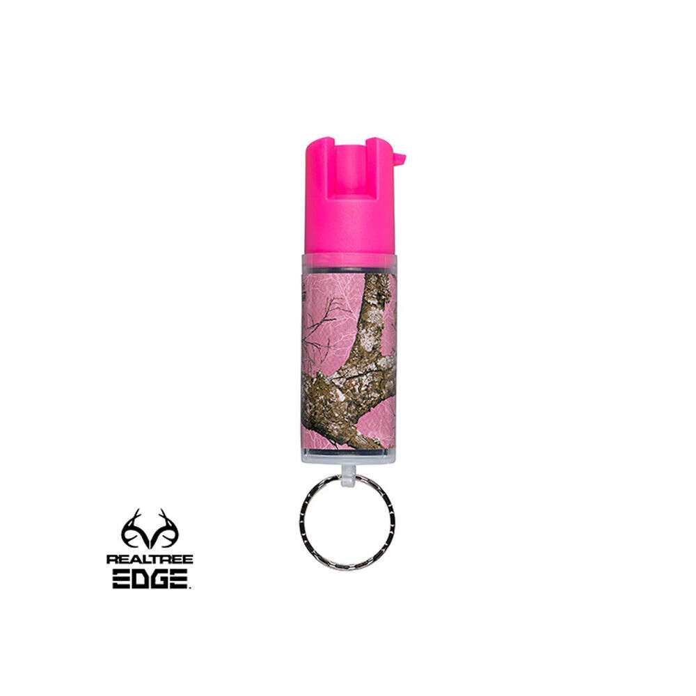 Non Lethal Defense Security Equipment Ready Series Sabre Pepper Spray Pink Camo Key Ring • Model: Ready Series